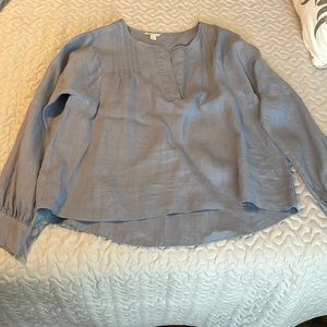 Cute Light Denim Blue Cato Blouse with Ruffled Sleeves